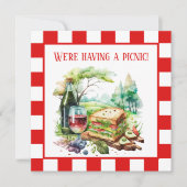 かわいいピクニックシーンパーティー 招待状 (正面)