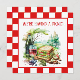 かわいいピクニックシーンパーティー 招待状