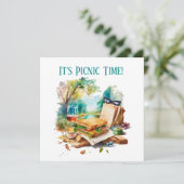 かわいいピクニックシーンパーティー 招待状 (スタンド正面)