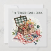 かわいいピクニックパーティー愛好家紙プレート 招待状 (正面)