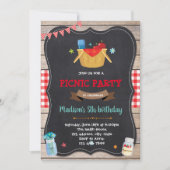 かわいいピクニックパーティー誕生日の招待状 招待状 (正面)