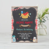 かわいいピクニックパーティー誕生日の招待状 招待状 (スタンド正面)