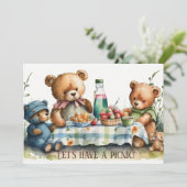 かわいいピクニックベアーズ追加文字 招待状 (スタンド正面)