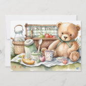 かわいいピクニックベアーズ追加文字 招待状 (正面)