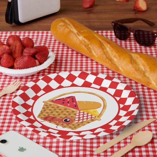 かわいいピクニック用パーティー ペーパープレート (ピクニック)