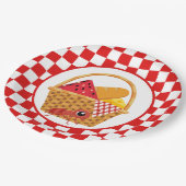 かわいいピクニック用パーティー ペーパープレート (アングル)