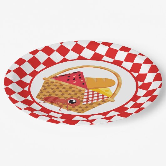 かわいいピクニック用パーティー ペーパープレート (アングル)