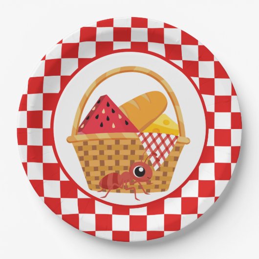 かわいいピクニック用パーティー ペーパープレート (正面)