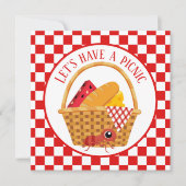 かわいいピクニック用パーティー 招待状 (正面)