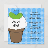 かわいいピクルス及びアイスクリームの男の子のベビーシャワー 招待状 (正面)