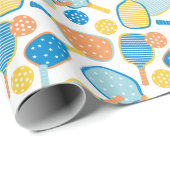 かわいいピクルボールのパドルを白に ラッピングペーパー (ロールコーナー)