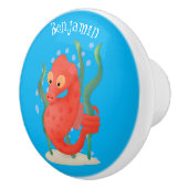 かわいいピグミーのシーホース漫画 セラミックノブ (右)