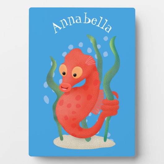 かわいいピグミーのシーホース漫画 フォトプラーク (正面)