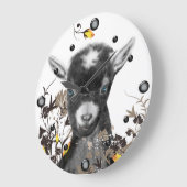 かわいいピゴラヤギ絵を描のフローラ壁時計 ラージ壁時計 (傾斜)
