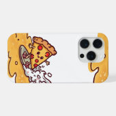かわいいピザのスマホケース ふざけたチーズ料理 iPhoneケース (裏面横)