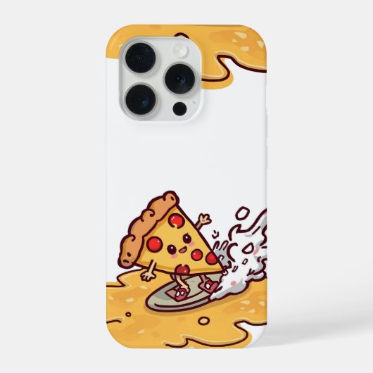 かわいいピザのスマホケース ふざけたチーズ料理 iPhoneケース (裏面)