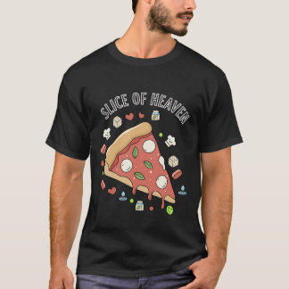 かわいいピザのスライス - 「スライス・オブ・ヘブン」フード Tシャツ