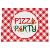 かわいいピザのパーティー語 ラージペーパーバッグ (正面)