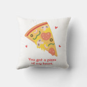 かわいいピザの私のハートおもしろいパン クッション (裏面)