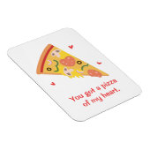 かわいいピザの私のハートパン愛のユーモア マグネット (右側)