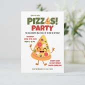 かわいいピザの誕生日パーティー 招待状 (スタンド正面)