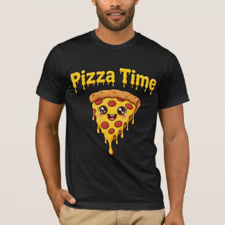 かわいいピザタイムTシャツ - かわいいとろけるチーズペッパー Tシャツ