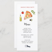 かわいいピザパーティーメニューカード メニュー (正面/裏面)