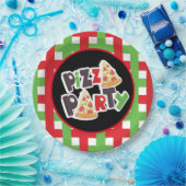 かわいいピザパーティーワード紙プレート ペーパープレート (パーティー)