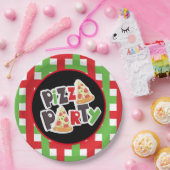 かわいいピザパーティーワード紙プレート ペーパープレート (パーティー)