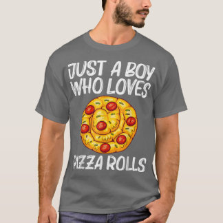 かわいいピザロールデザインのボーイズ用子供ピザスナックフード Tシャツ