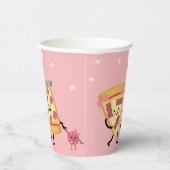 かわいいピザ切り女の子ピンクピザ誕生日パーティー 紙コップ (右)