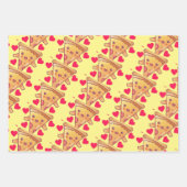 かわいいピザ好きのバレンタインデー ラッピングペーパーシート (正面)