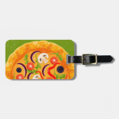 かわいいピザ好きカラフル食 ラゲッジタグ (正面横)