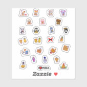 かわいいピザ宇宙飛行士の動物パイナップルパック シール (シート)