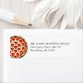 かわいいピザ差出人住所封筒ラベル ラベル (インサイチュ)