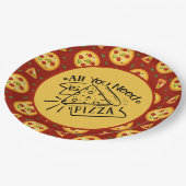 かわいいピザ愛好家のパーティー ペーパープレート (アングル)