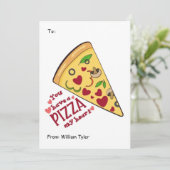 かわいいピザ私のハート教室バレンタインデー シーズンカード (スタンド正面)