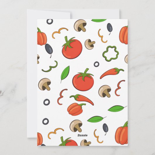 かわいいピザ私のハート教室バレンタインデー シーズンカード (裏面)