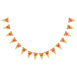 かわいいピザ肉スライス誕生日バンティングフラグ バンティングフラッグ