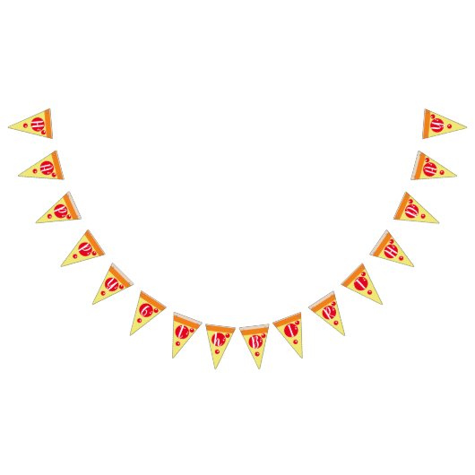 かわいいピザ肉スライス誕生日バンティングフラグ バンティングフラッグ (全)