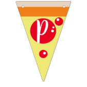 かわいいピザ肉スライス誕生日バンティングフラグ バンティングフラッグ (第3の旗)