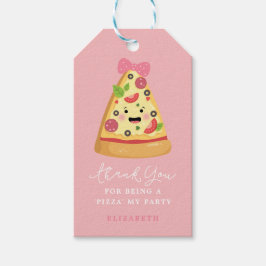 かわいいピザ誕生日パーティーありがとう女の子 ギフトタグ