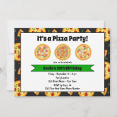 かわいいピザ誕生日パーティーの招待状 招待状 (正面)