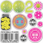 かわいいピックボールのステッカーシート002、大 シール (正面)