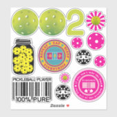 かわいいピックボールのステッカーシート002、大 シール (シート)