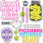 かわいいピックボールのステッカーシート007、大 シール (正面)