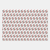 かわいいピックボールクリスマスサンタ&ホホホホホホリー ラッピングペーパーシート (正面2)
