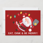 かわいいピックボールサンタレッドクリスマス シーズンカード (正面)