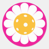 🌼かわいいピックボールデイジークラシックラウンド ラウンドシール (正面)