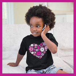 かわいいピックボール💘バレンタインの幼児 ベビーTシャツ